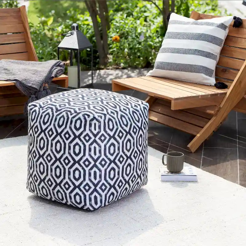 Jani Zuma Indoor/Outdoor 18 x 18 Square Pouf Ottoman
