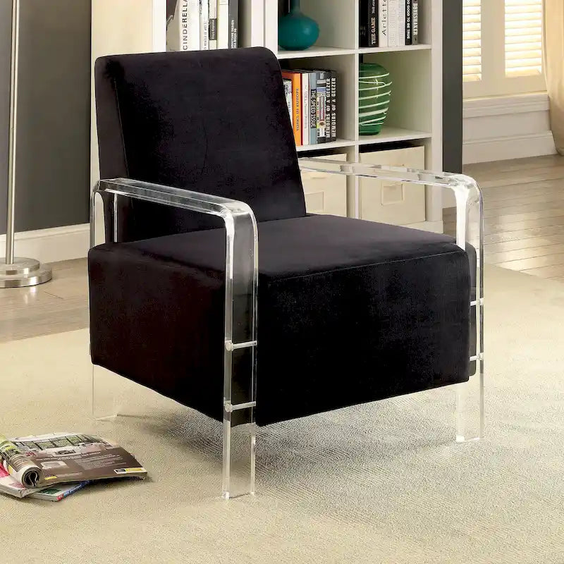 Fall Contemporary Flannelette Padded Accent Chair by Furniture of America