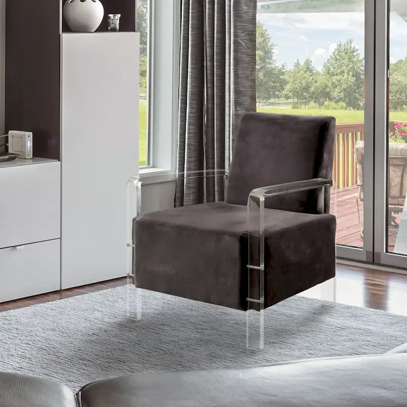 Fall Contemporary Flannelette Padded Accent Chair by Furniture of America