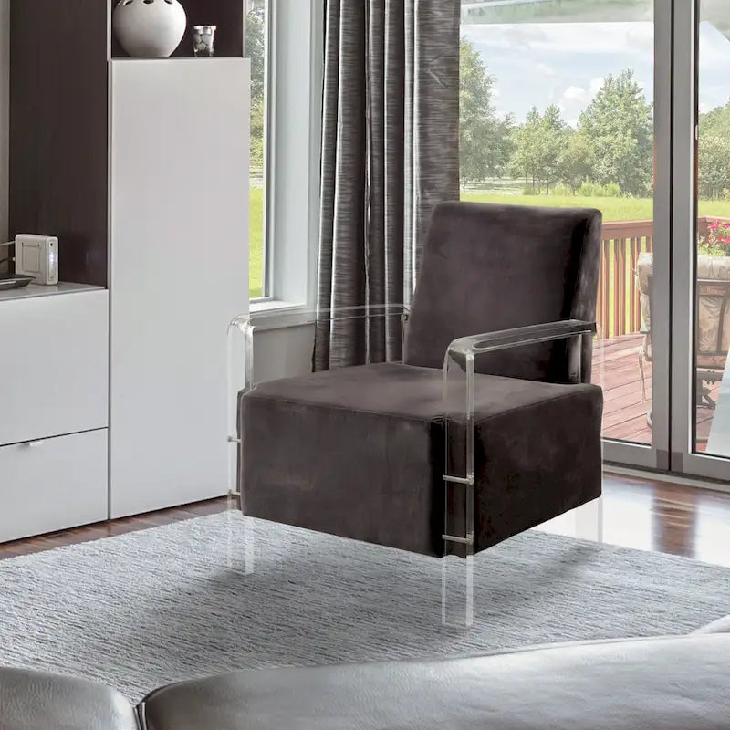 Fall Contemporary Flannelette Padded Accent Chair by Furniture of America