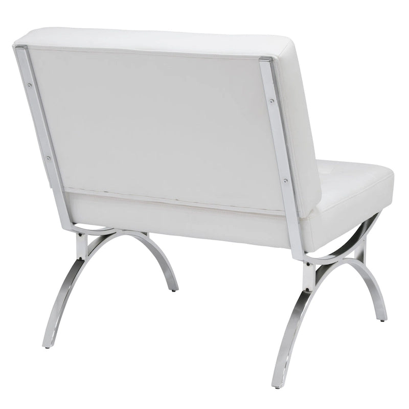 Newel Modern Blended Leather and Chrome Metal Frame Mid Century Accent Chair