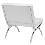 Newel Modern Blended Leather and Chrome Metal Frame Mid Century Accent Chair