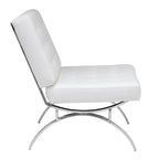 Newel Modern Blended Leather and Chrome Metal Frame Mid Century Accent Chair
