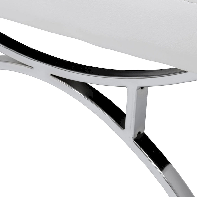 Newel Modern Blended Leather and Chrome Metal Frame Mid Century Accent Chair