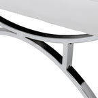 Newel Modern Blended Leather and Chrome Metal Frame Mid Century Accent Chair