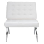 Newel Modern Blended Leather and Chrome Metal Frame Mid Century Accent Chair