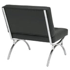 Newel Modern Blended Leather and Chrome Metal Frame Mid Century Accent Chair