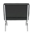 Newel Modern Blended Leather and Chrome Metal Frame Mid Century Accent Chair