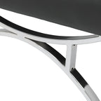 Newel Modern Blended Leather and Chrome Metal Frame Mid Century Accent Chair