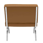 Newel Modern Blended Leather and Chrome Metal Frame Mid Century Accent Chair