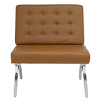 Newel Modern Blended Leather and Chrome Metal Frame Mid Century Accent Chair