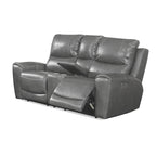 Copper Grove Fyti Top Grain Leather Power Reclining Loveseat with Storage Console
