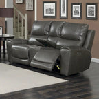 Copper Grove Fyti Top Grain Leather Power Reclining Loveseat with Storage Console