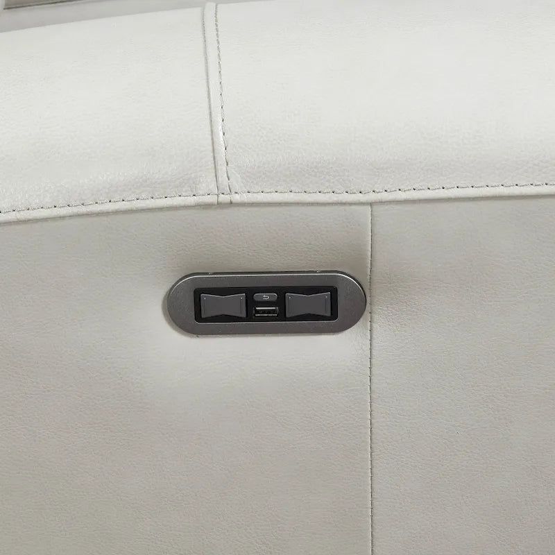 Copper Grove Fyti Top Grain Leather Power Reclining Loveseat with Storage Console