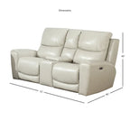 Copper Grove Fyti Top Grain Leather Power Reclining Loveseat with Storage Console