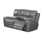 Copper Grove Fyti Top Grain Leather Power Reclining Loveseat with Storage Console