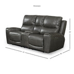 Copper Grove Fyti Top Grain Leather Power Reclining Loveseat with Storage Console
