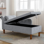 Chaise Lounge Indoor,Velvet Lounge Chair for Bedroom with Storage & Pillow,Modern Upholstered Rolled Arm Chase Lounge