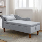 Chaise Lounge Indoor,Velvet Lounge Chair for Bedroom with Storage & Pillow,Modern Upholstered Rolled Arm Chase Lounge