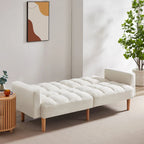 VANOMi 79.52W Modern Velvet Convertible Sofa For Guest Room Living Room