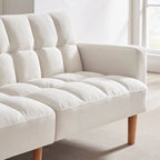 VANOMi 79.52W Modern Velvet Convertible Sofa For Guest Room Living Room