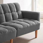 VANOMi 79.52W Modern Velvet Convertible Sofa For Guest Room Living Room