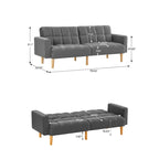 VANOMi 79.52W Modern Velvet Convertible Sofa For Guest Room Living Room