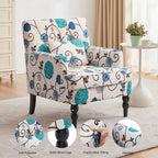 HUIMO Arm Chair Upholstered Button Tufted Accent Chair with Lumbar Pillow Beige/ Grey/ Light Blue/Brown