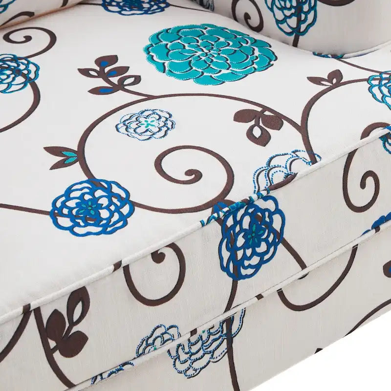 HUIMO Arm Chair Upholstered Button Tufted Accent Chair with Lumbar Pillow Beige/ Grey/ Light Blue/Brown