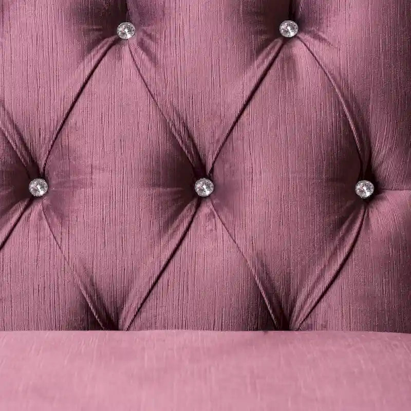 Gito Transitional Velvet Upholstered Tufted Back Sectional by Furniture of America