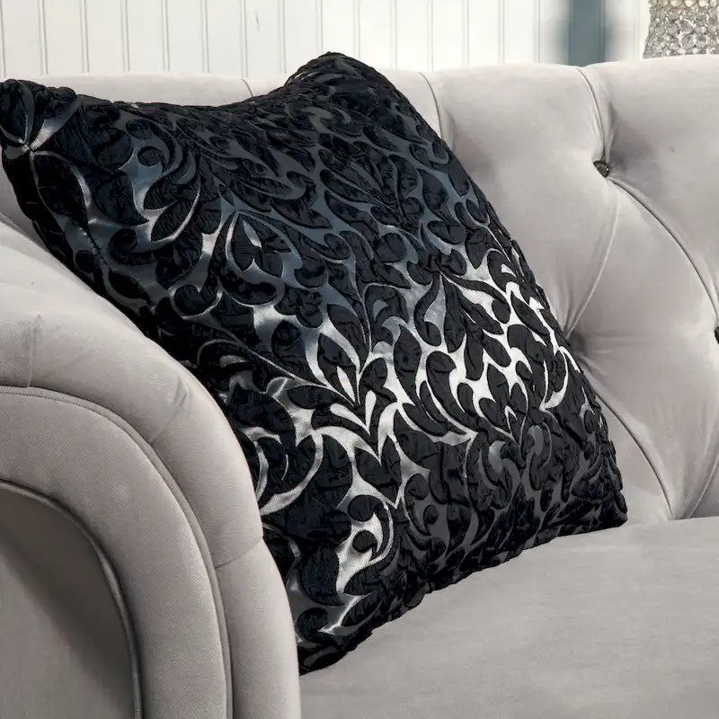 Gito Transitional Velvet Upholstered Tufted Back Sectional by Furniture of America