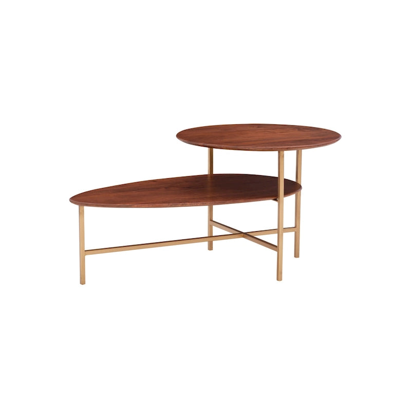Branson 2-tier Mid-Century Oval Coffee Table