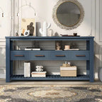 Console Table with 4 Drawers and 2 Shelves