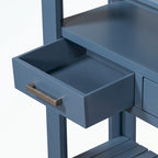 Console Table with 4 Drawers and 2 Shelves