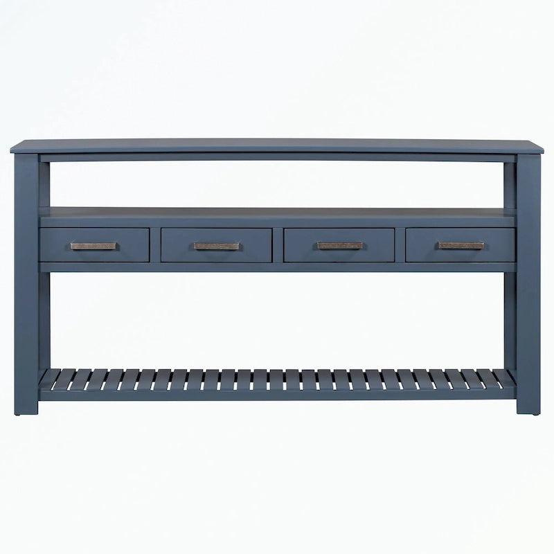 Console Table with 4 Drawers and 2 Shelves
