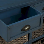 28 Wood 2 Drawers Storage Cabinet with 4 Rattan Basket