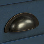 28 Wood 2 Drawers Storage Cabinet with 4 Rattan Basket