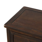 28 Wood 2 Drawers Storage Cabinet with 4 Rattan Basket