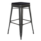Indoor/Outdoor Backless Bar Stool with Poly Resin Seat
