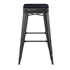 Indoor/Outdoor Backless Bar Stool with Poly Resin Seat
