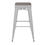 Indoor/Outdoor Backless Bar Stool with Poly Resin Seat