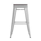 Indoor/Outdoor Backless Bar Stool with Poly Resin Seat