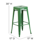 Indoor/Outdoor Backless Bar Stool with Poly Resin Seat