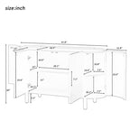 Curved Design Light Luxury Sideboard with Adjustable Shelves