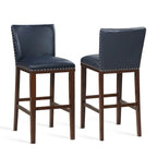 Toledo Wood and Faux Leather Bar Stools (Set of 2) by Greyson Living
