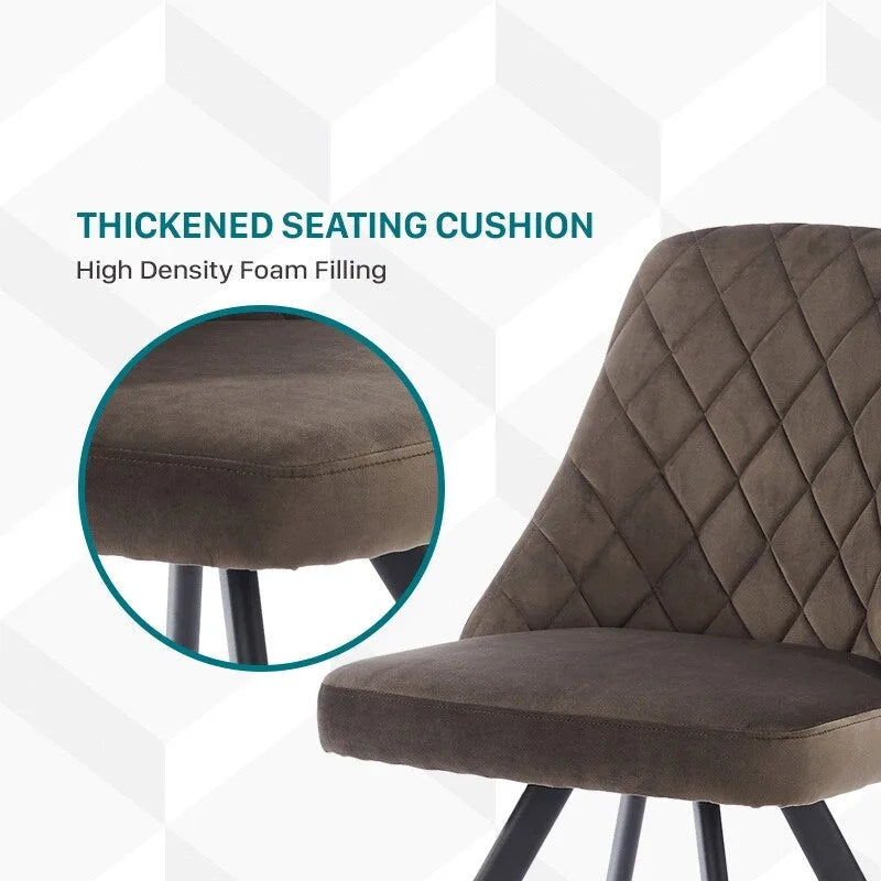 Kirk Mid-Century Modern Fabric Padded Diamond Stitch Pattern Dining Chairs by Furniture of America (set of 2)