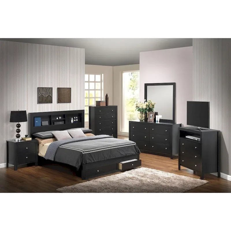 Burlington Queen Storage Platform Bed with Storage Drawers and Storage Shelves