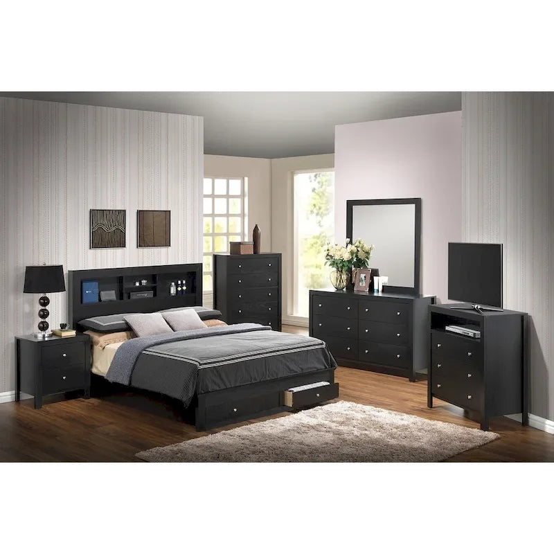 Burlington Queen Storage Platform Bed with Storage Drawers and Storage Shelves