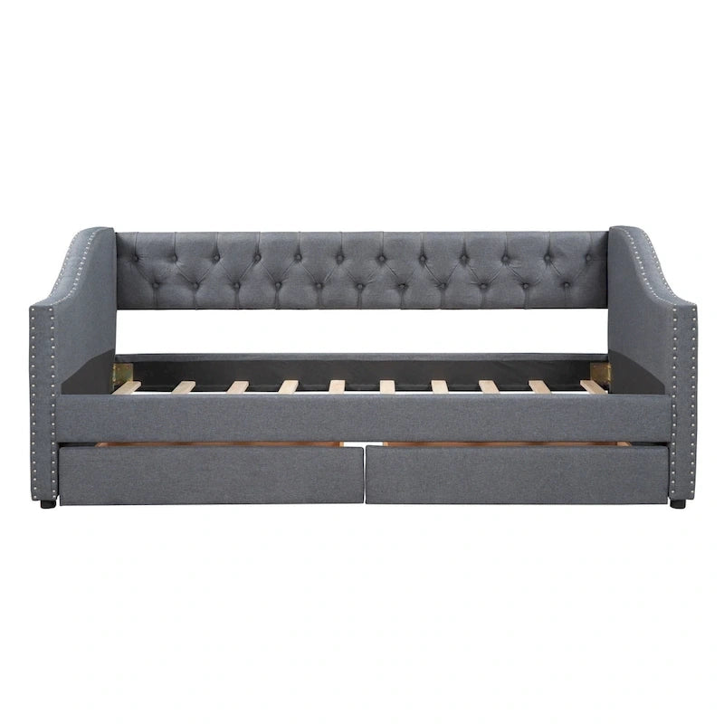 Upholstered Twin Size daybed with Drawers