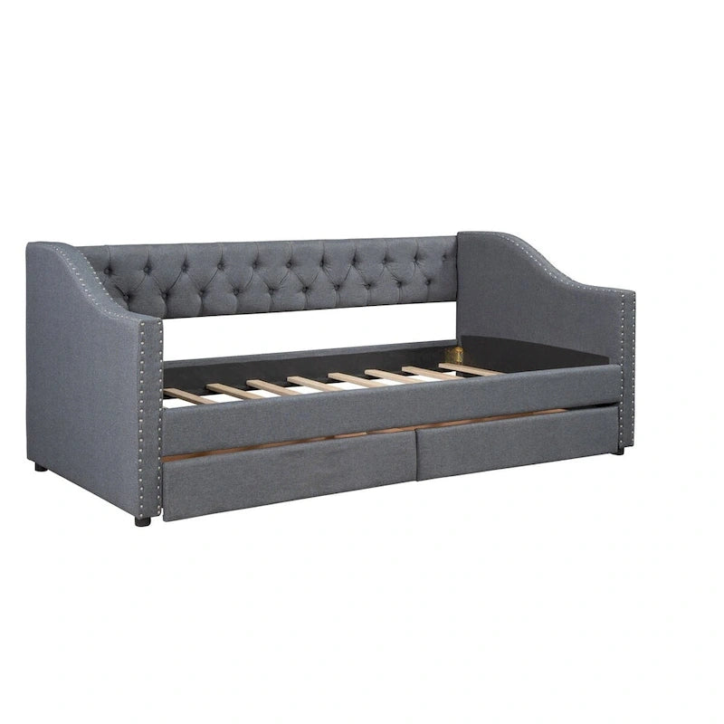 Upholstered Twin Size daybed with Drawers